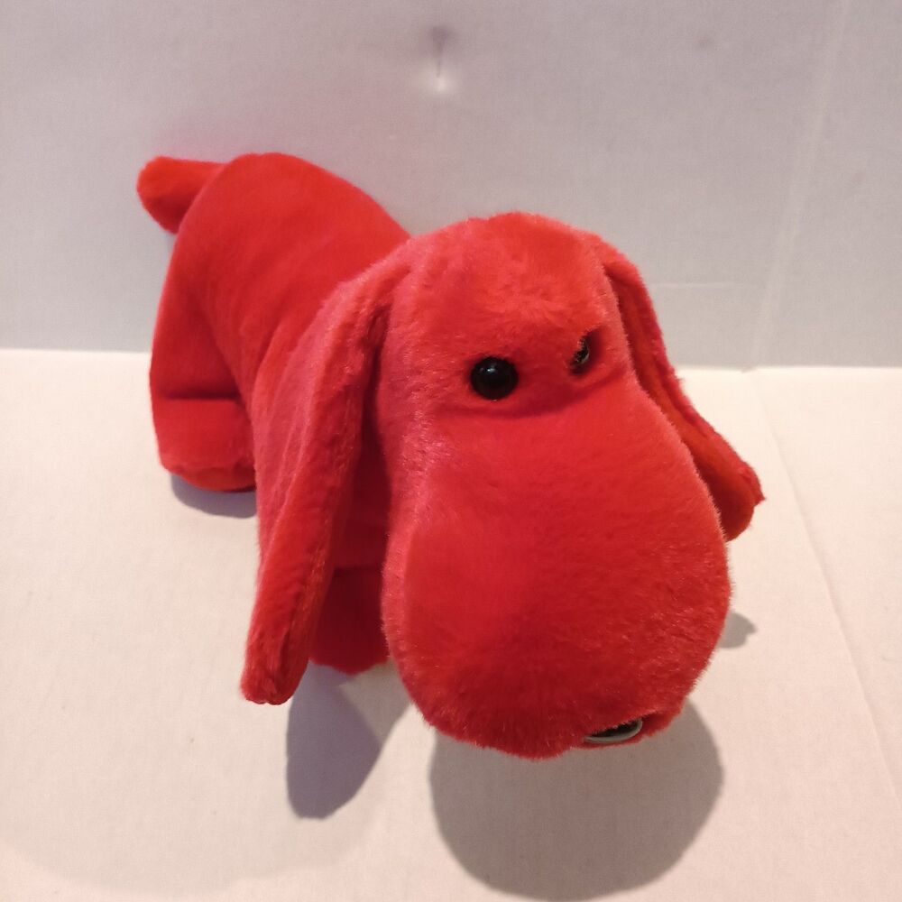 Vintage TY Beanie Buddies Rover the Red Hound Dog Plush-1998-Plastic Eyes-14"
